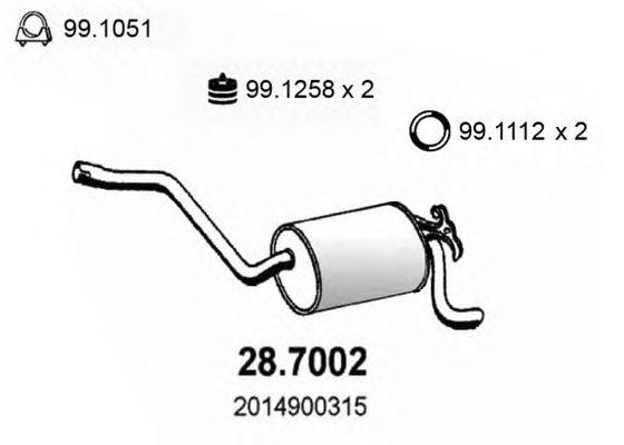 Глушитель выхлопных газов конечный 287002 ASSO
