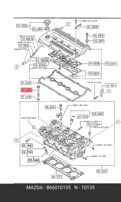 Болт головки цилидра B660-10-135 MAZDA