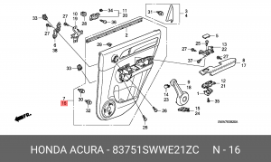 Обшивка двери 83751SWWE21ZC HONDA