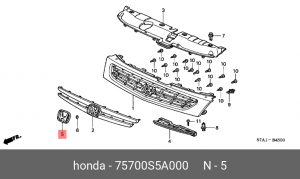 Эмблема 75700S5A000 HONDA