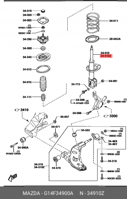 Амортизатор G14F34900A MAZDA