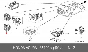 Переключатель регулировки зеркала 35190SAPJ01ZB HONDA
