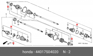 Комплект пылника, приводной вал 44017S04020 HONDA