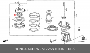Подшипник опоры амортизатора подвески 51726-SJF-004 HONDA