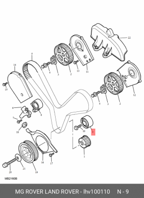 Паразитный / Ведущий ролик, зубчатый ремень LHV100110 MG ROVER LAND ROVER