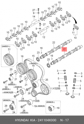 Распредвал 241104X000 HYUNDAI KIA