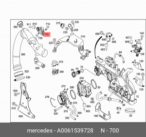 Датчик, температура впускаемого воздуха A0061539728 MERCEDES BENZ