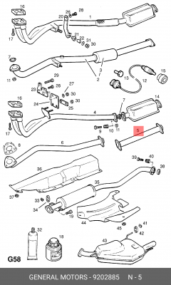 Выпускной трубопровод 9202885 GENERAL MOTORS