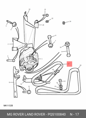 Поликлиновой ремень PQS100840 MG ROVER LAND ROVER