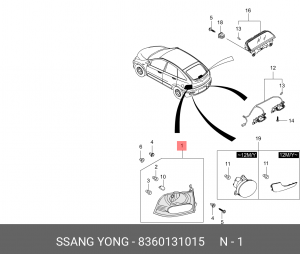 Фонарь задний 8360131015 SSANG YONG