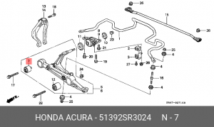 Подвеска, рычаг независимой подвески колеса 51392-SR3-024 HONDA