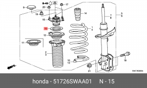 Подшипник опоры амортизатора подвески 51726-SWA-A01 HONDA