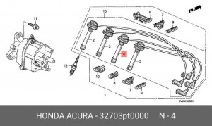 Ккомплект проводов зажигания 32703PT0000 HONDA