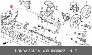 Тормозной суппорт 43018S30N22 HONDA
