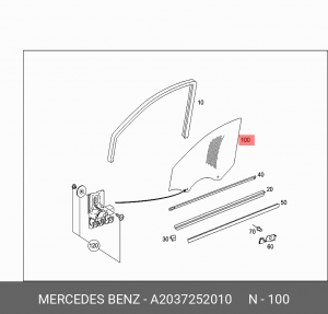 Стекло боковое A2037252010 MERCEDES BENZ