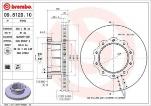 Тормозной диск 09.8129.10 BREMBO
