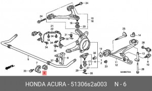 Втулка стабилизатора 51306S2A003 HONDA