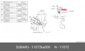 Прокладка термостата системы охлаждения 11072KA000 SUBARU