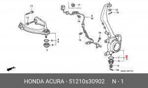 Кулак поворотный (комплект) 51210S30902 HONDA