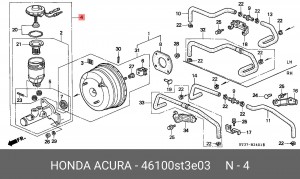 Главный тормозной цилиндр 46100ST3E03 HONDA