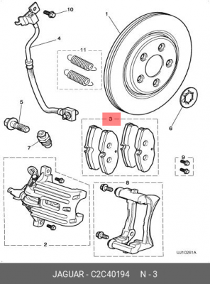 Колодки тормозные дисковые C2C40194 JAGUAR