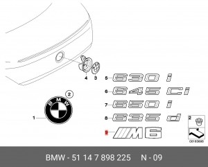 Эмблема 51 14 7 898 225 BMW