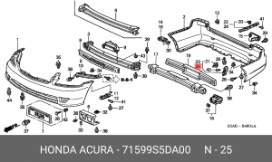 Кронштейн крепления бампера 71599S5DA00 HONDA