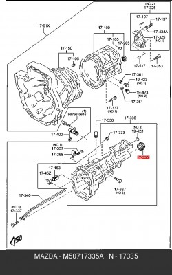 Уплотняющее кольцо, ступенчатая коробка передач M507-17-335A MAZDA