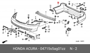 Бампер задний 04715S5AG01ZZ HONDA
