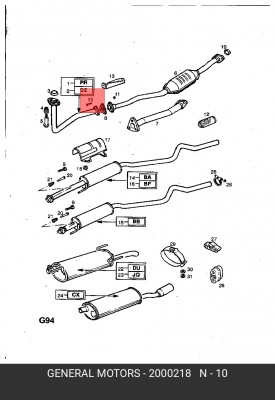 Болт, система выпуска 2000218 GENERAL MOTORS