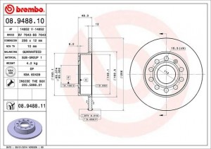 Тормозной диск 08.9488.10 BREMBO