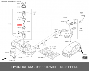 Насос электрический топливной системы 31111-07600 HYUNDAI KIA