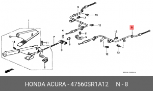 Трос, стояночная тормозная система 47560SR1A12 HONDA