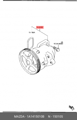 Водяной насос 1A1415010B MAZDA