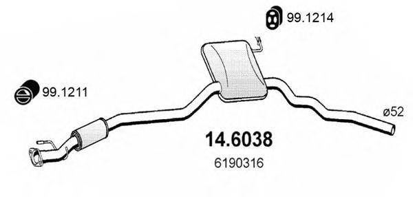 Средний глушитель выхлопных газов 146038 ASSO