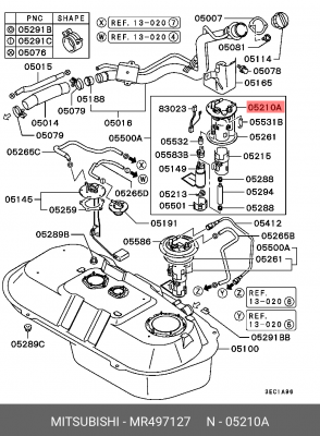 Крепление топливного бака MR497127 MITSUBISHI