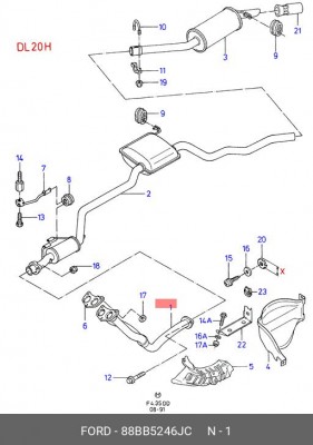 Труба приемная 88BB5246JC FORD