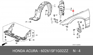 Крыло 60261SF1G02ZZ HONDA
