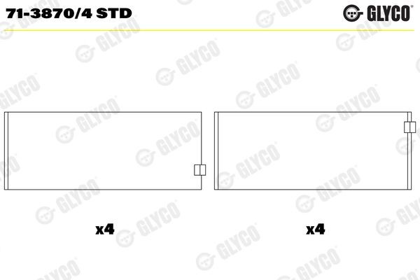 Шатунный подшипник 71-3870/4 STD GLYCO