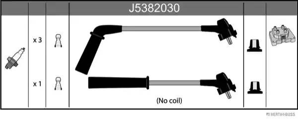 Ккомплект проводов зажигания J5382030 H B JAKOPARTS NIPPARTS