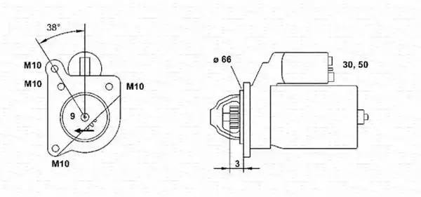 Стартер 943251454010 MAGNETI MARELLI