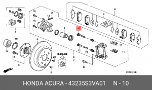 Втулка направляющая тормозного суппорта 43235S3VA01 HONDA