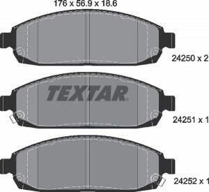 Комплект тормозных колодок, диско 2425001 TEXTAR