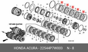 Диск фрикционный АКПП 22544P7W003 HONDA