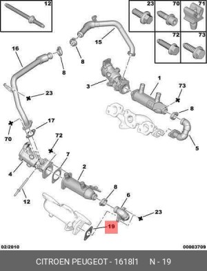 Прокладка, выпускной трубопровод 1618L1 CITROEN PEUGEOT