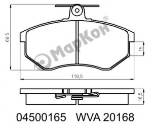 Колодки тормозные дисковые 04500165 MARKON