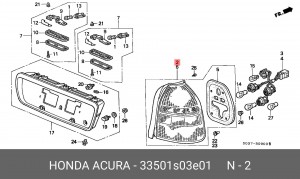 Задний фонарь 33501S03E01 HONDA