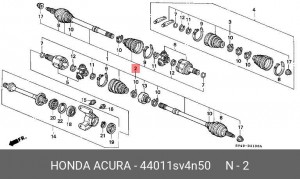 Шарнирный комплект, приводной вал 44011SV4N50 HONDA