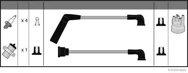 Ккомплект проводов зажигания J5385001 H B JAKOPARTS NIPPARTS
