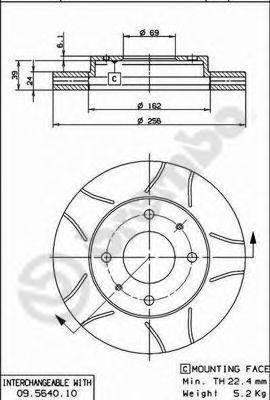 Тормозной диск 09.5640.75 BREMBO